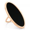 Bague Ginette NY Large Ellipse Onyx Ring Or Rose