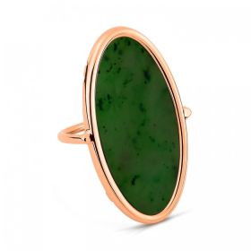 Bague Ginette NY Ellipse Jade Ring Or Rose