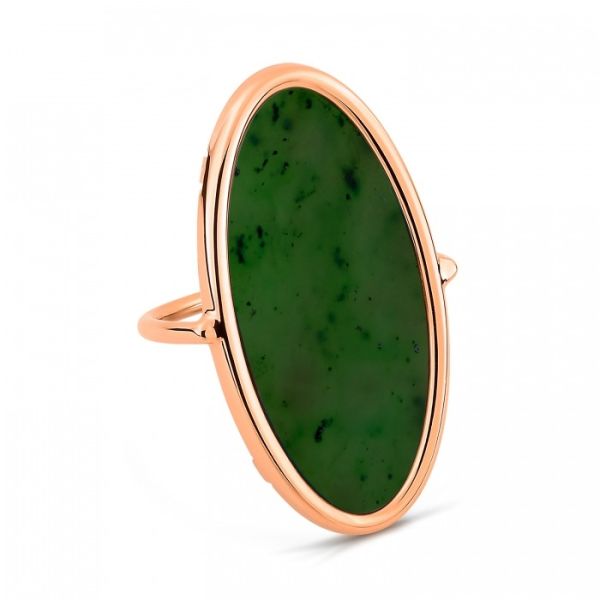 Bague Ginette NY Ellipse Jade Ring Or Rose