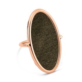 Bague Ginette NY Ellipse Golden Obsidian Ring Or Rose