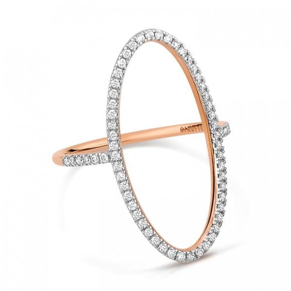 Bague Ginette NY Ellipse Diamond Ring Or Rose