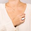 Bague Ginette NY Ellipse White Agate Ring Or Rose