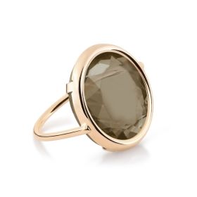Bague Ginette NY Smoky Quartz Disc Ring Or Rose