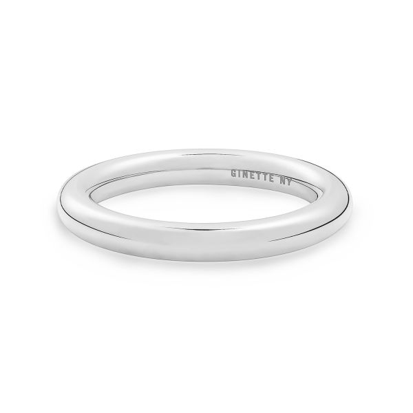 Bague Ginette NY Be Mine Domed Band Or Blanc