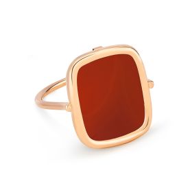 Bague Ginette NY Red Agate Antique Ring Or Rose