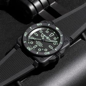 Montre Bell & Ross BR-03 Diver Lum Outline Bracelet Caoutchouc Noir