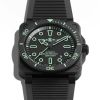 Montre Bell & Ross BR-03 Diver Lum Outline Bracelet Caoutchouc Noir