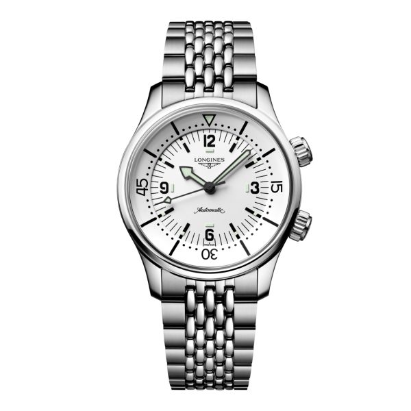 Montre Longines Legend Diver Cadran Blanc Bracelet Acier 39mm