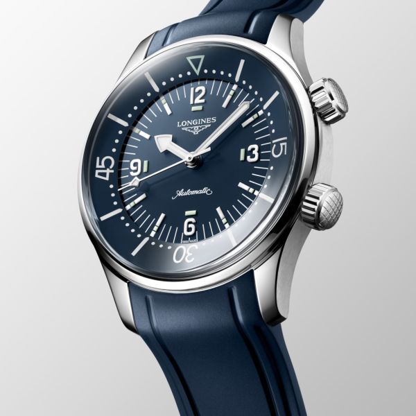 Montre Longines Legend Diver Cadran Bleu Bracelet Caoutchouc 39mm