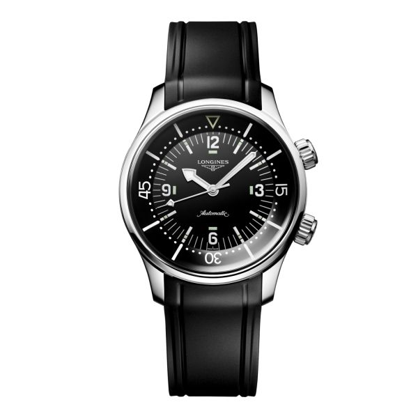 Montre Longines Legend Diver Cadran Noir Bracelet Caoutchouc 39mm