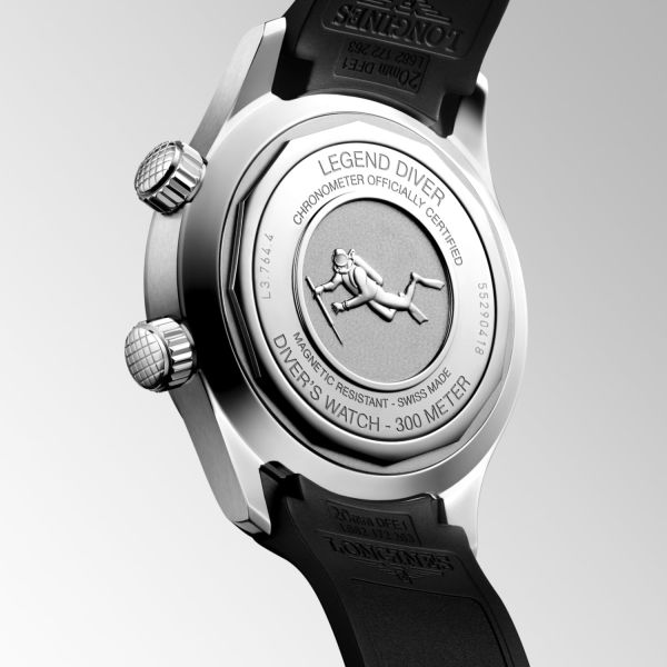 Montre Longines Legend Diver Cadran Noir Bracelet Caoutchouc 39mm