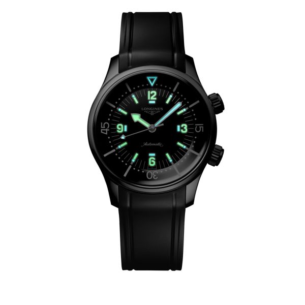 Montre Longines Legend Diver Cadran Noir Bracelet Caoutchouc 39mm