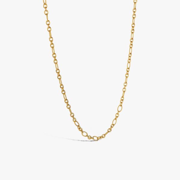 Chaine Arthus Bertrand Maille Ovale Striee 80cm Vermeil