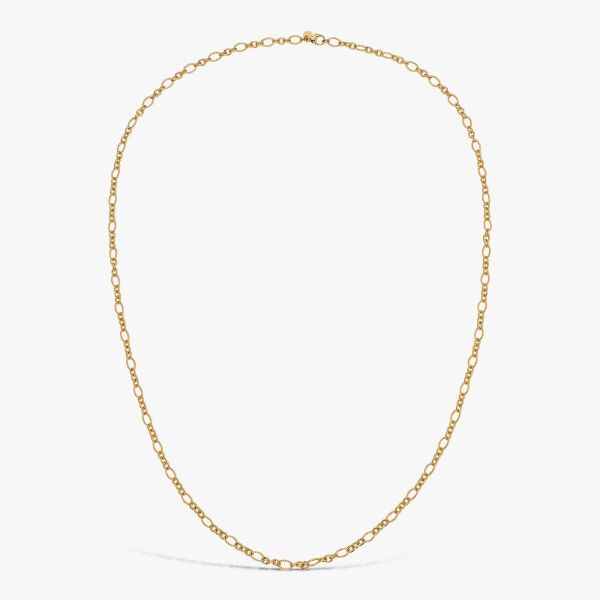 Chaine Arthus Bertrand Maille Ovale Striee 80cm Vermeil