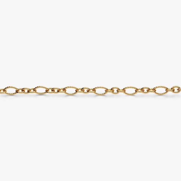 Chaine Arthus Bertrand Maille Ovale Striee 80cm Vermeil
