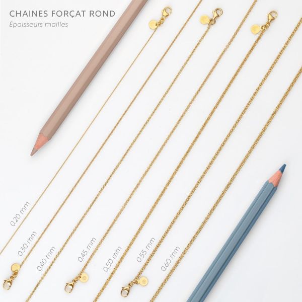 Chaine Arthus Bertrand Forçat Rond 0,50 50cm Vermeil