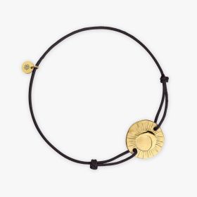 Bracelet Arthus Bertrand Eclipse 16mm Lien Noir Vermeil Jaun