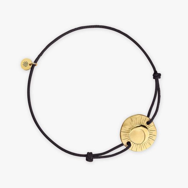 Bracelet Arthus Bertrand Eclipse 16mm Lien Noir Vermeil Jaun