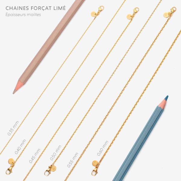 Chaine Arthus Bertrand Forçat Lime 0,50 42cm Argent