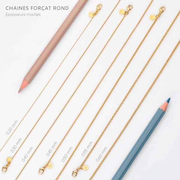 Chaine Arthus Bertrand Forçat Rond 0,50 80 Cm Vermeil