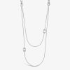 Sautoir Arthus Bertand 4 Bracelet Cordons Ruban 112 Cm Argent