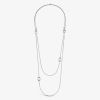Sautoir Arthus Bertand 4 Bracelet Cordons Ruban 112 Cm Argent