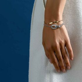 Bracelet Arthus Bertrand Ruban Chaine Arthus Bertrand Jaseron 18-16cm Ag