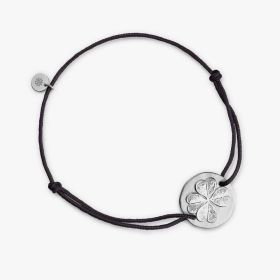 Bracelet Arthus Bertrand Trefle 16mm Lien Noir Argent