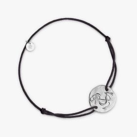 Bracelet Arthus Bertrand Ancre 16mm Lien Noir Argent