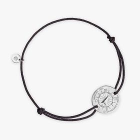 Bracelet Arthus Bertrand Boussole 16mm Lien Noir Argent Rh