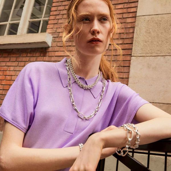 Collier Arthus Bertrand Orsay Maille Ovale 65cm Argent