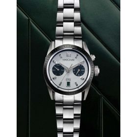 Montre March LA.B Agenda Automatique Cadran Double Acier Brossé 3 Maillons