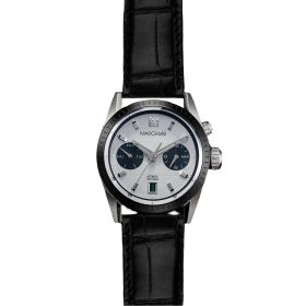 Montre March LA.B Agenda Automatique Cadran Double Alligator Noir