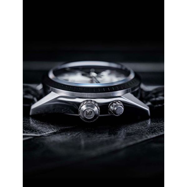 Montre March LA.B Agenda Automatique Cadran Double Buffle Perforé Noir