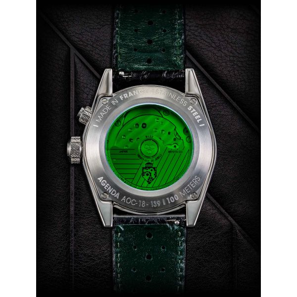 Montre March LA.B Agenda Supra Automatique Cadran Navy Alligator Noir