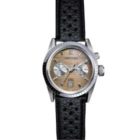 Montre March LA.B Agenda Supra Automatique Cadran Shelter Buffle Perforé Noir