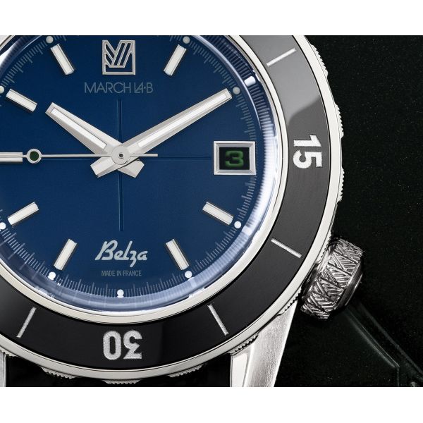 Montre March LA.B Belza Automatique Cadran Ocean Silicone Noir