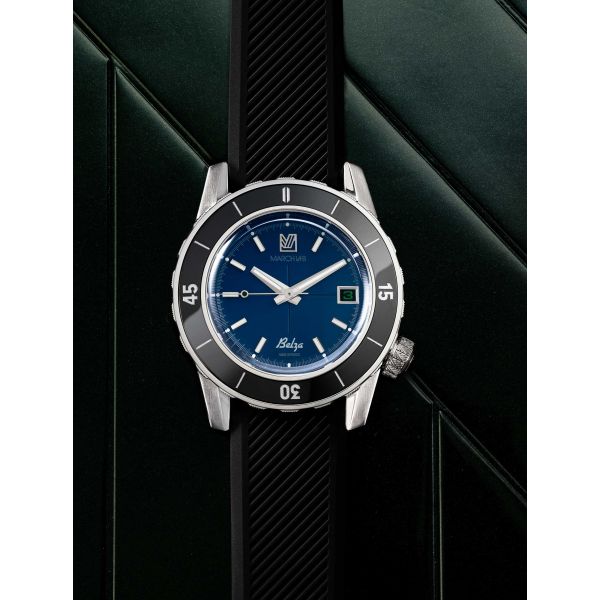 Montre March LA.B Belza Automatique Cadran Ocean Silicone Noir