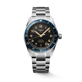 Montre Longines Spirit Zulu Time Lunette Céramique Bleue Bracelet Acier