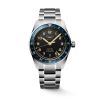Montre Longines Spirit Zulu Time Lunette Céramique Bleue Bracelet Acier
