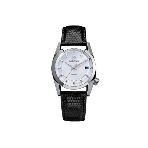 Montre March LA.B AM69 Electrique White Lézard Noir