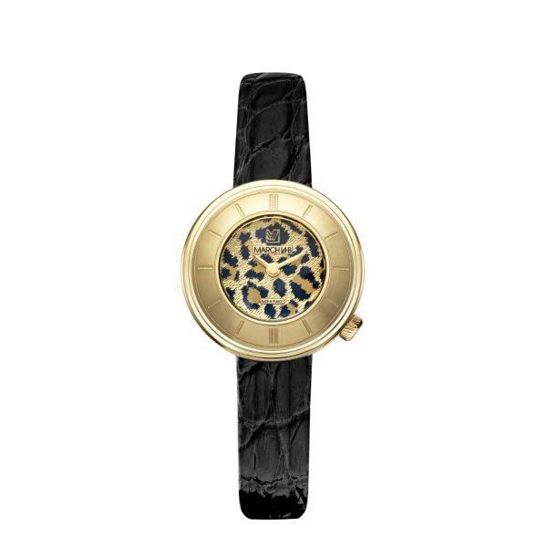 Montre March LA.B Lady Volante Electrique Cheetah Alligator noir