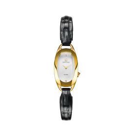Montre March LA.B Oblongue Electrique Nacre Or 18k Alligator Noir
