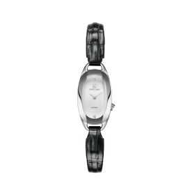 Montre March LA.B Oblongue Electrique Nacre Acier Alligator Noir