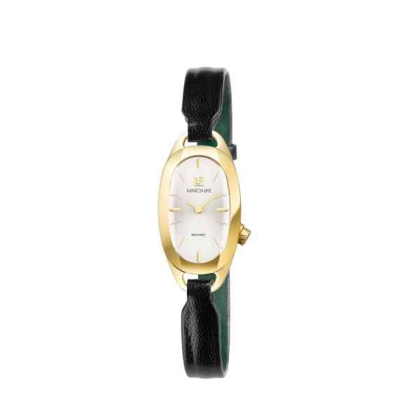 Montre March LA.B Oblongue Electrique Continental Chevreau Noir