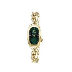Montre March LA.B Oblongue Electrique Emerald Gourmette Doré