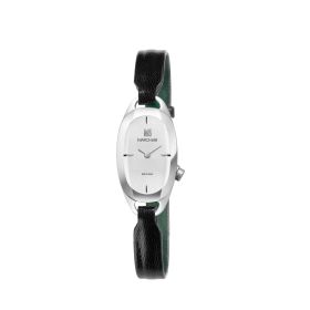 Montre March LA.B Oblongue Electrique White Chevreau Noir