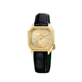 Montre March LA.B Lady Mansart Electrique Spirale Or Alligator Noir