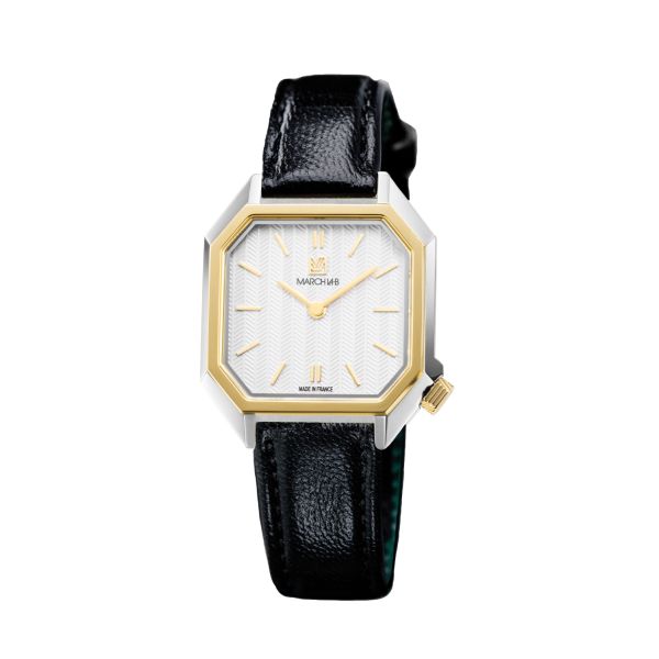 Montre March LA.B Milady Mansart Electrique Metalic Chevreau Noir