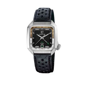 Montre March LA.B AM2 SLIM GMT Automatique Cadran Empire Bison Perforé Noir